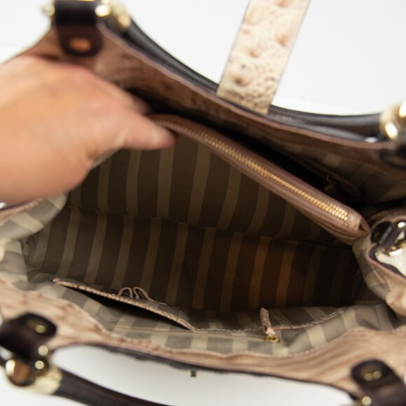 Brahmin Elisa Purse Leather Crocodile Embossed Hobo Bag Blossom Kendall Brown - Picture 8 of 14